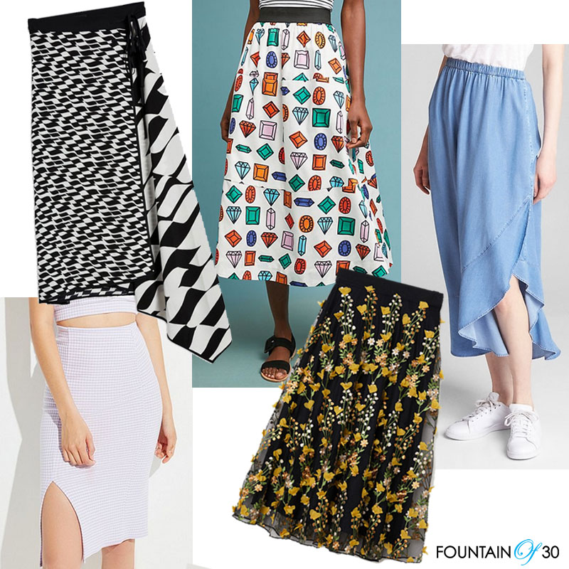 Summer Midi Skirts looks for less