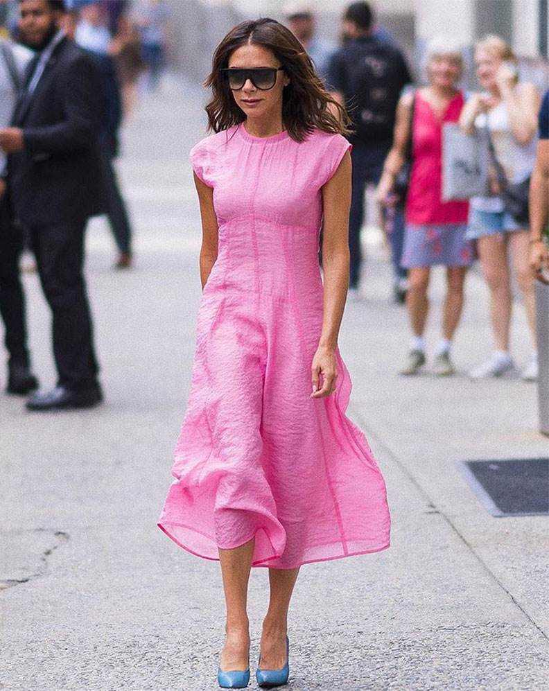 Victoria Beckham pink dress look for less