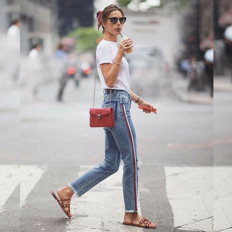 Alessandra Ambrosio detailed denim look for less