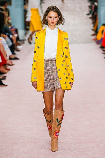 marigold yellow carolina herrera SS19 jacket