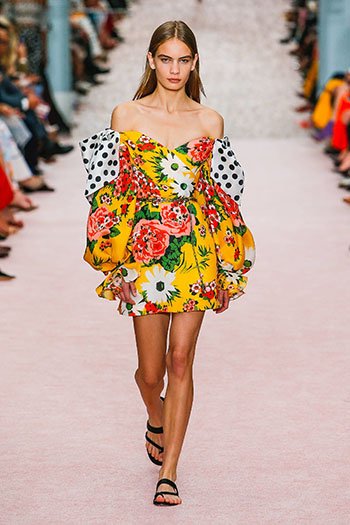 marigold yellow floral dress carolina herrera SS19