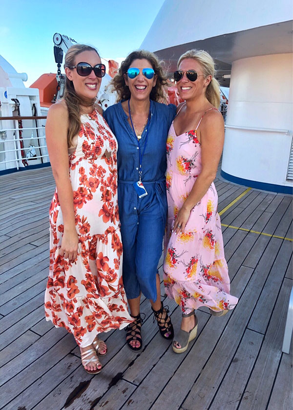 Permission To Hustle cruise experience Vera, Lauren and Audrey on Carnival Cruise deck