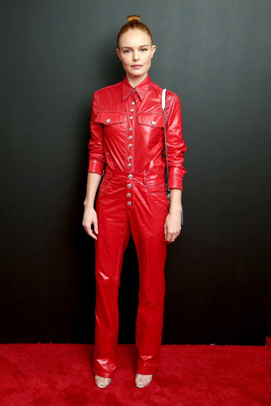 celebrities-in-the-front-row-Kate Bosworth red jumpsuit