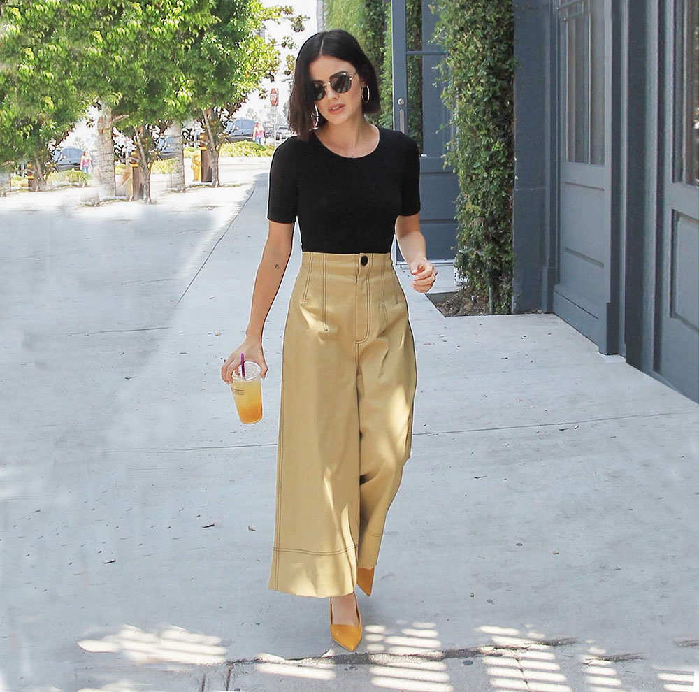 Lucy Hale wide leg pants look for less