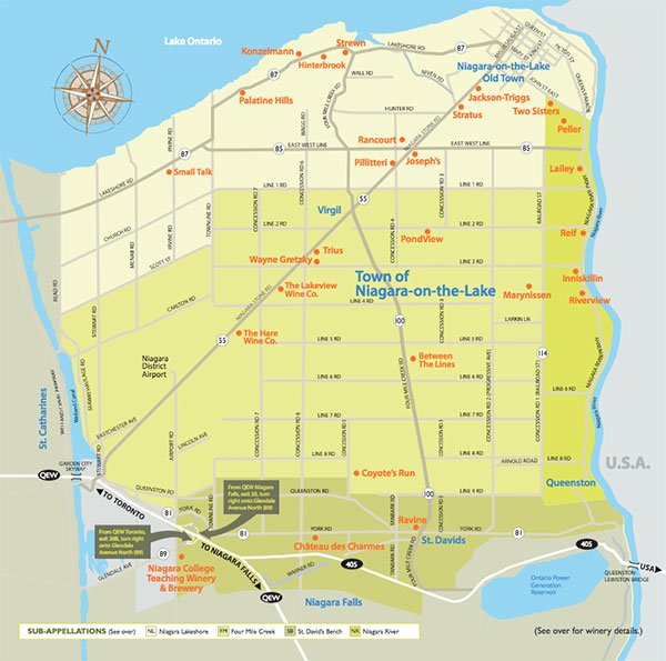 niagara falls winery map A Day Of Wine Tasting In Niagara On The Lake Canada niagara falls winery map