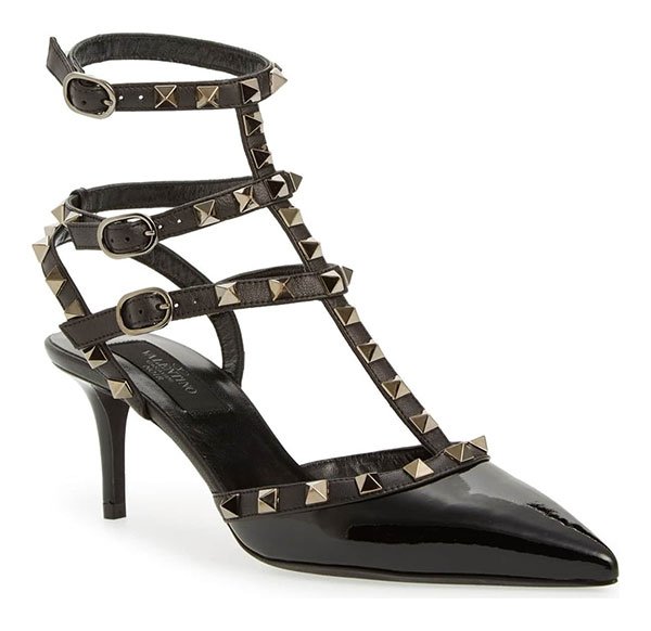 best investment shoes ravani Rockstud Noir' T-Strap Pump