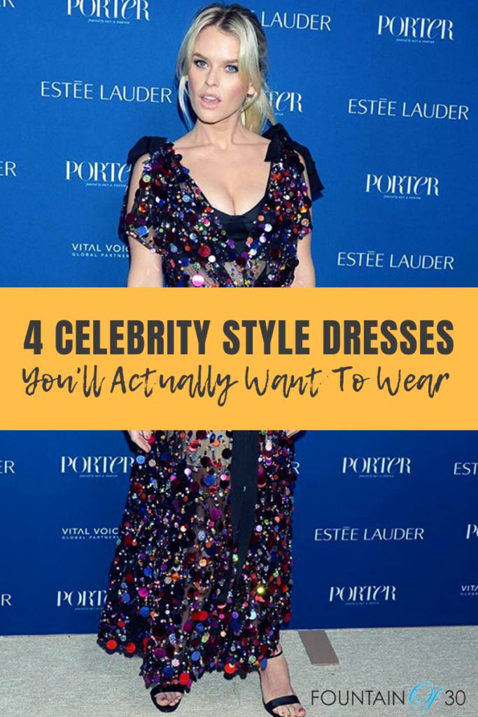 Alice Eve in Carolina Herrera Sequin Celebrity Style Dress