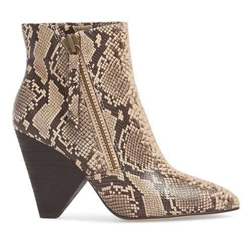 Emily Ratajkowski leather trench look snakeskin pointy boots