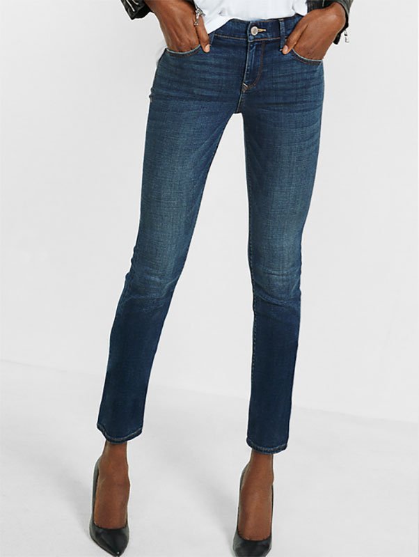 jeans under 100 Mid Rise Dark Wash Stretch Skinny Jeans