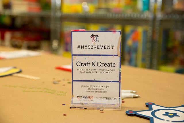  NY’s 529 College Savings Plan Event Table tent Craft & Create Event 