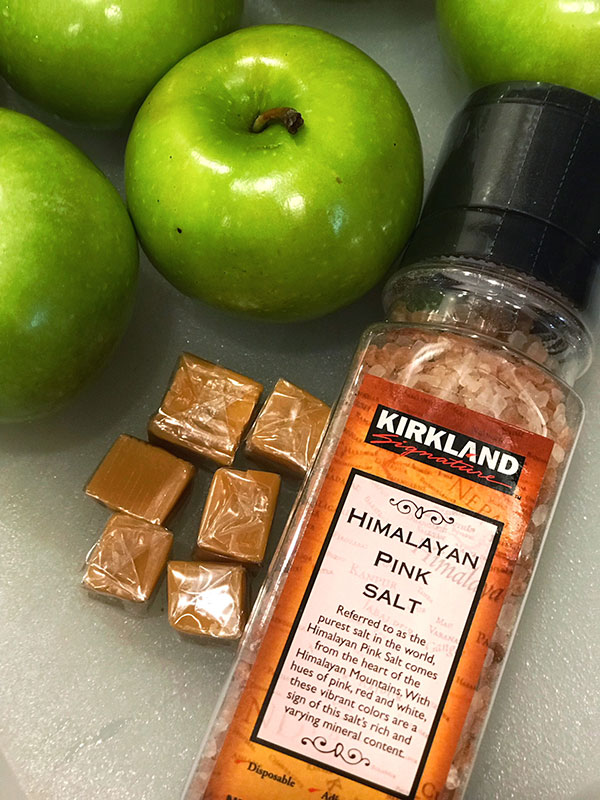 salted caramel apples recipe himalyan salt wrapped caramels and apples