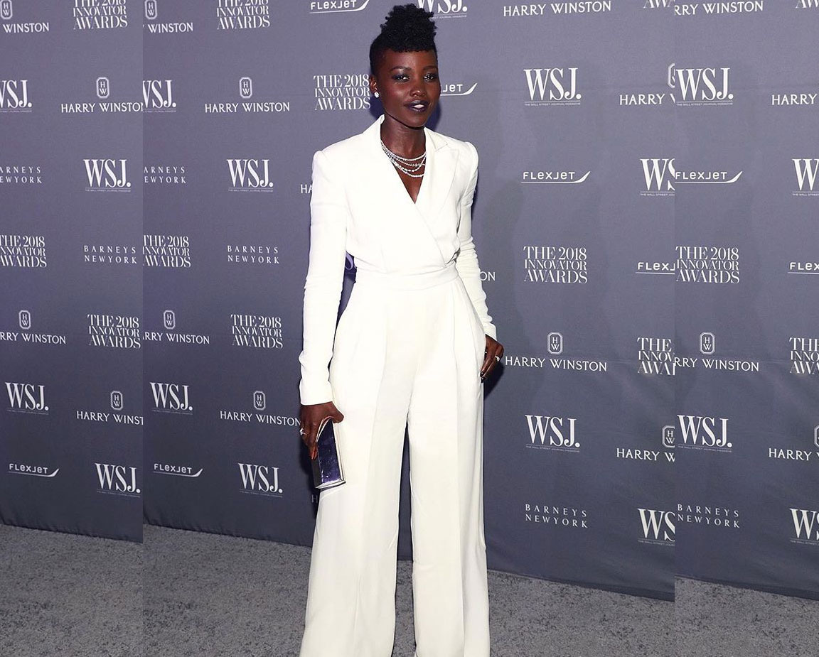 Lupita Nyong'o White Jumpsuit