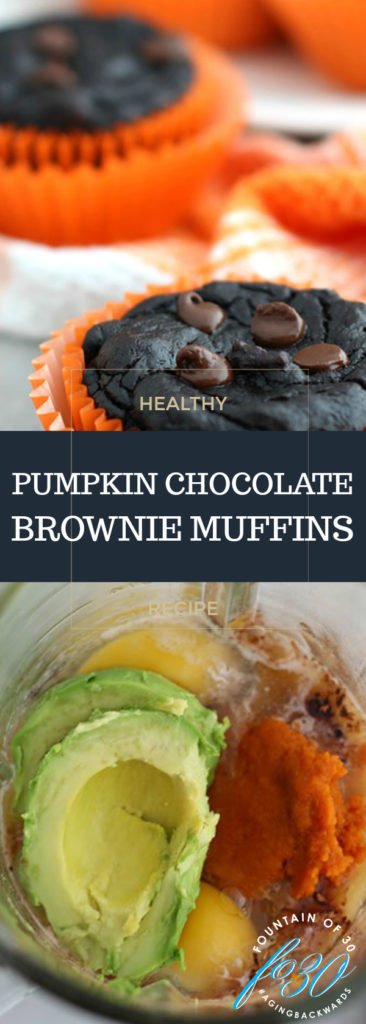 Healthy Pumpkin Chocolate Brownie Muffins