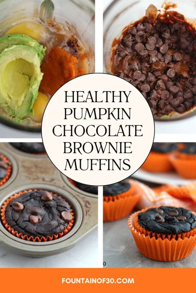 healthy pumpkin chocolate brownie muffins fountainof30