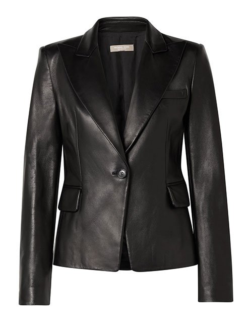 making a big purchase black leather blazer