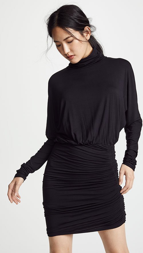 making a big purchase black turtleneck dress lbd