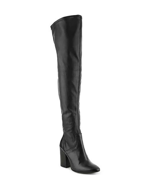 Sandra Bullock look for less black over-the- knee boot