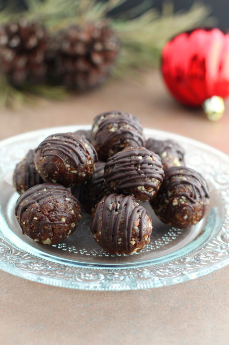 Gingerbread Energy Bites on a Plate