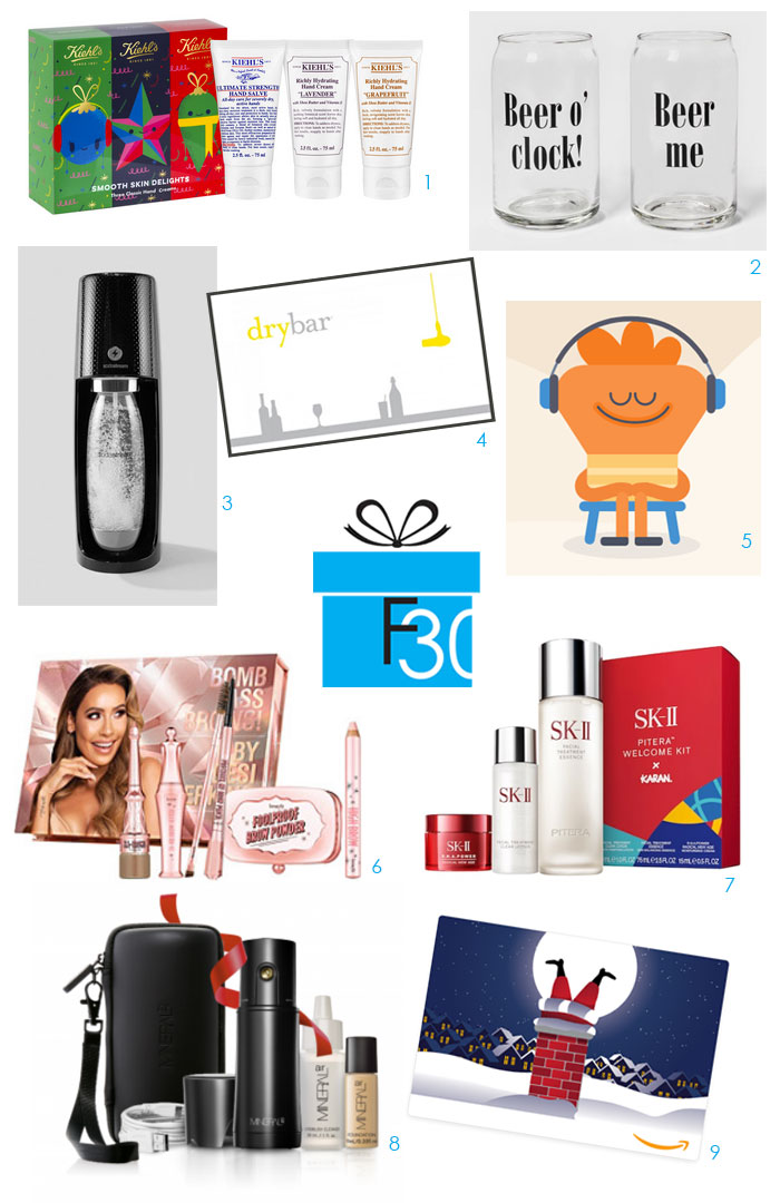 last-minute holiday gift ideas hand cream, beer glasses, gift cards, beauty gifts