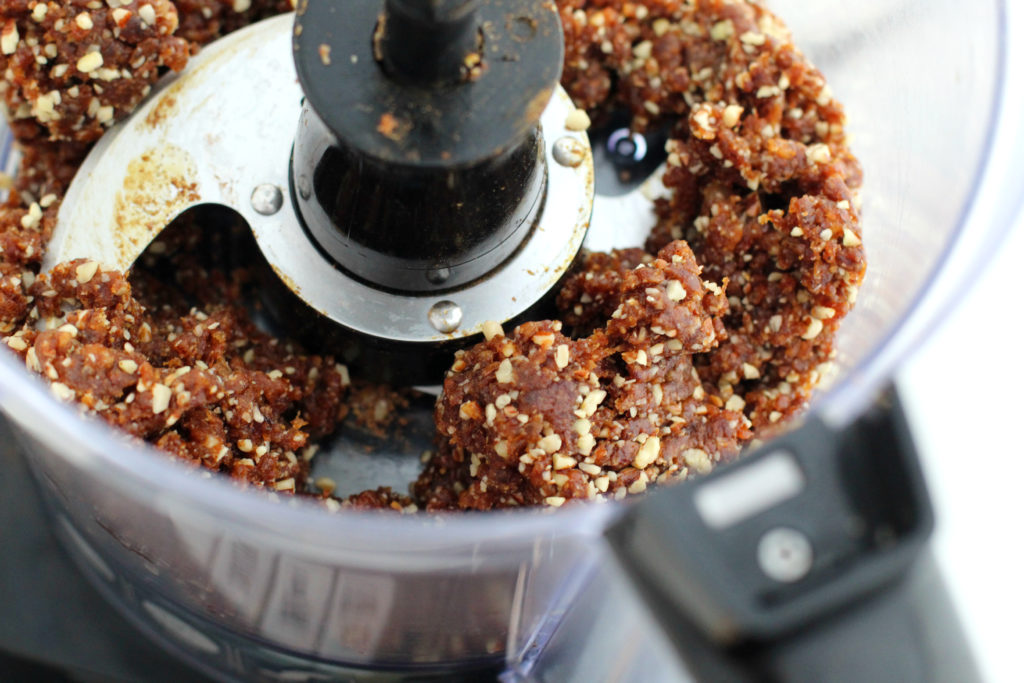 Gingerbread Energy Bites Ingredients in a Blender