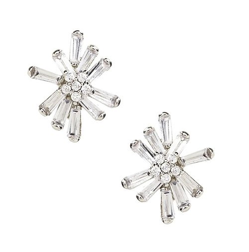 Kate Middleton holiday plaid look Floral Starburst Stud Earrings