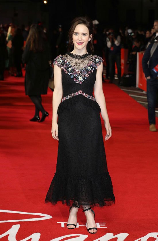 most stylish celebrities of 2019 Rachel Brosnahan in black Rodarte gown red carpet 2018