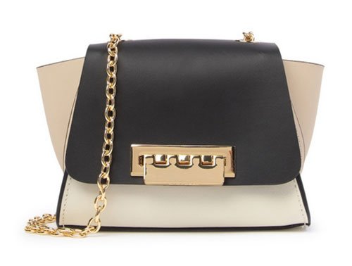 Sandra Bullock look for less black cream color block mini bag