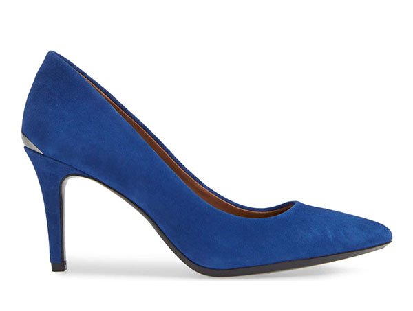 blue suede shoes high heel pumps