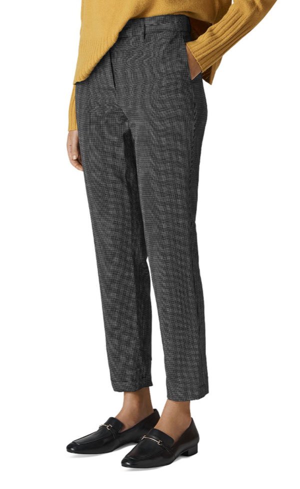 Black White Pinspot taperd Pants on model Natalie Portman Look For Less