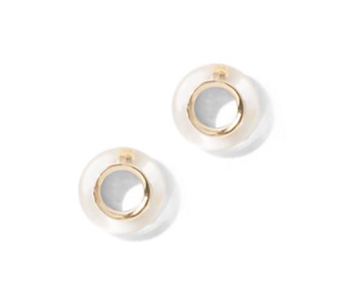 Meghan Markle Bold Color white and gold earrings
