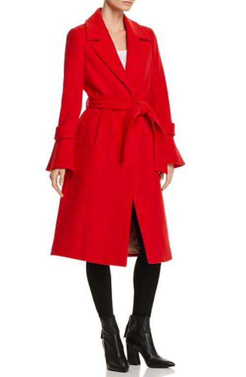 Meghan Markle Bold Color red coat with sash