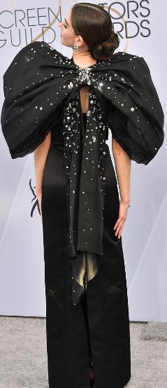 Alison Brie bow back gown Miu Miu