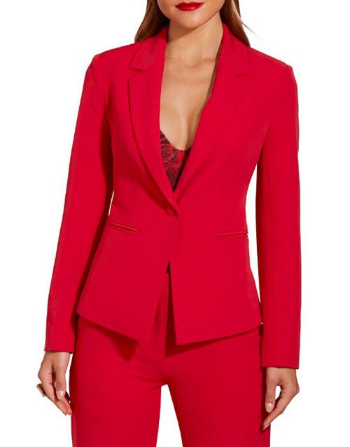 How To Get This Emily Blunt Red Power Suit Look for Less - fountainof30.com