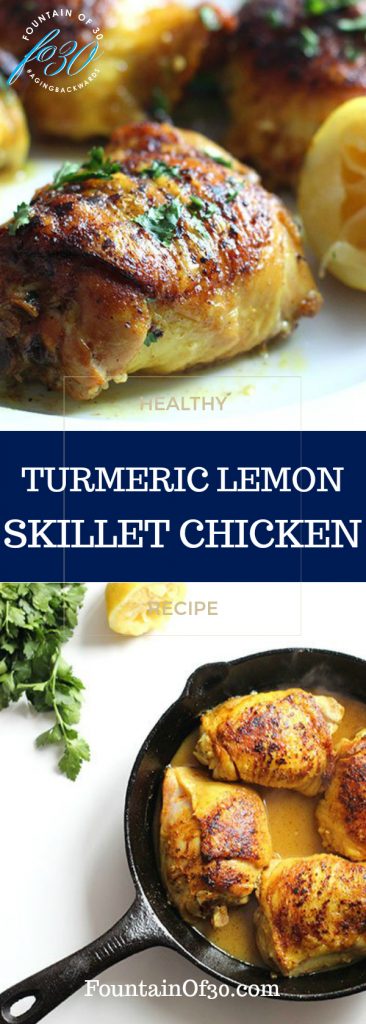 Turmeric Lemon Chicken in a Skillet