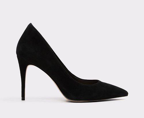 pointed toe black heel black suede