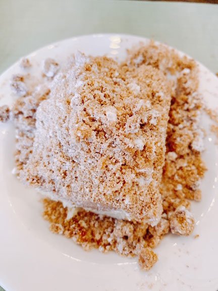 crumb cake on a plate