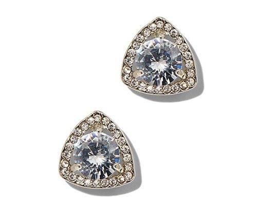 cubic zirconia triangular post earring