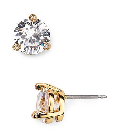 faux diamond stud earrings gold posts