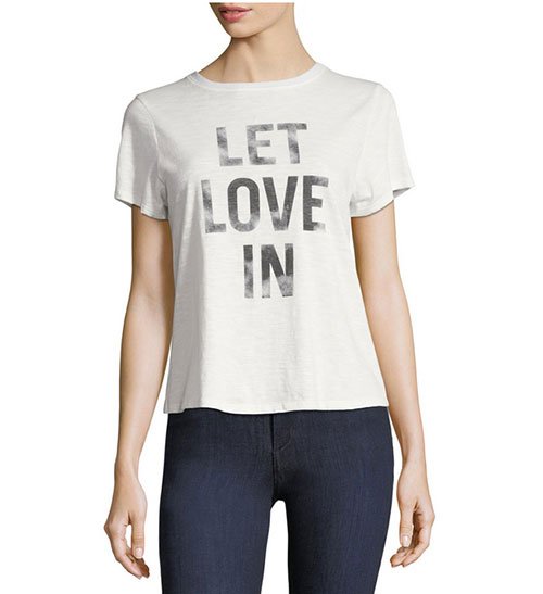 cinq a sept white Let Love In Crewneck Graphic Tee