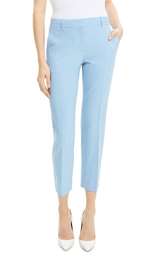 light blue cropped trouser pants