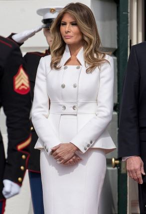 Melania Trump in white Chanel suit