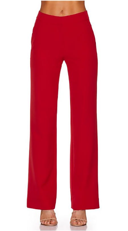 red wide leg pants