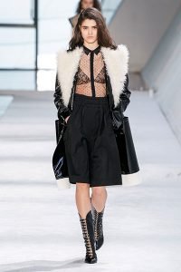 fall 2019 fashion trends to avoid bra top look Giambattista Valli black with shearling