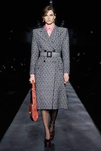 fall 2019 fashion trend Strong Shoulders givenchy black white belted coat