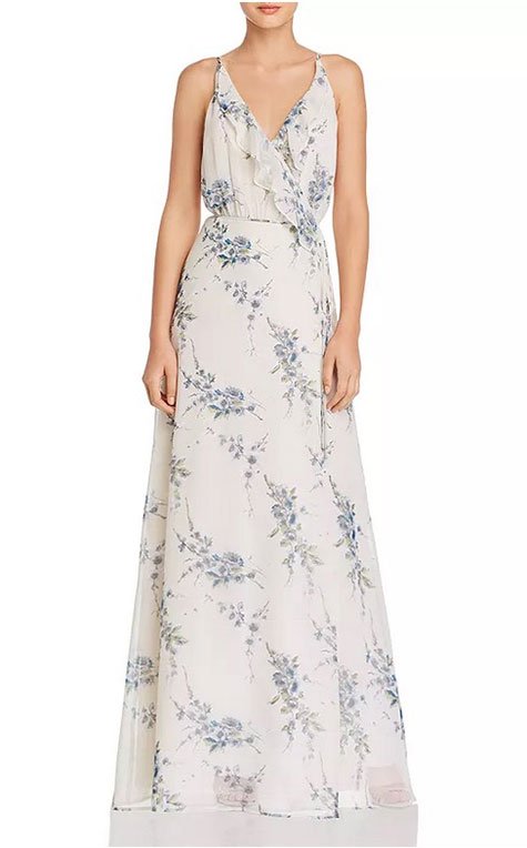 Maggie Gyllenhaal Boho Floral Look wrap maxi dress