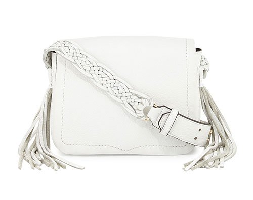 white Small Leather Crossbody Bag