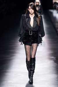 fall 2019 fashion trends shorts and slouchy boots Saint Laurent
