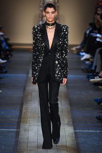fall 2019 fashion trend tuxedo Alexander McQueen crystal embellihed