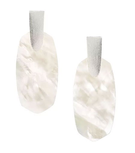 get celebrity style for less white silver pearlescent statement drop earrings
