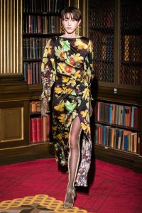 fall 2019 trend oversize florals peter pilotto yellow orange green black gown